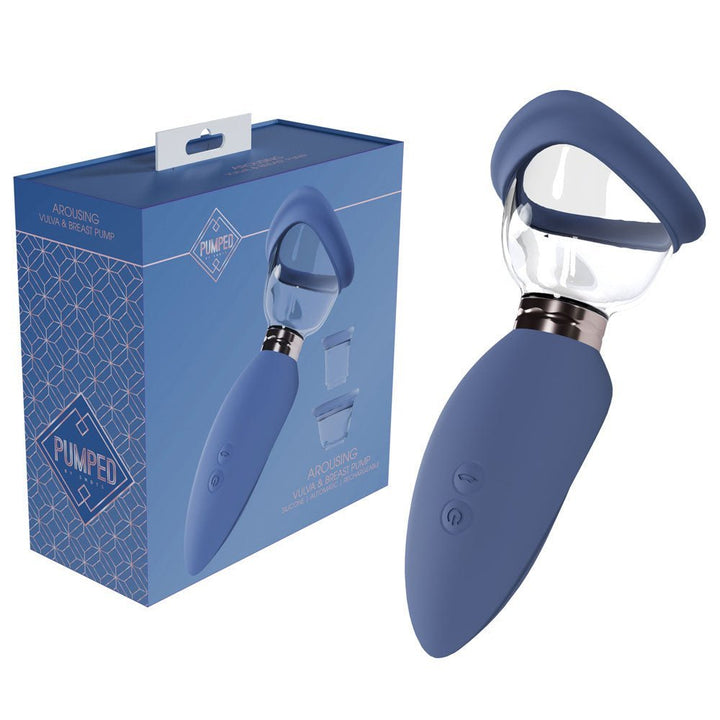PUMPED Arousing Auto Ladies Pump - Blue - Blue USB Rechargeable Ladies Pump – Sex toys NZ by Naughtyhut. Discreet delivery nationwide.