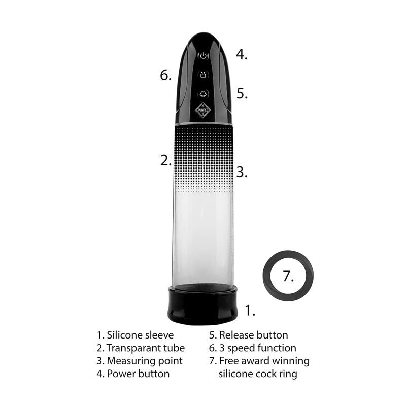Buy Pumped Automatic Rechargeable Luv Pump - Black USB Rechargeable Powered Penis Pump – Naughtyhut NZ sex toys online. Discreet delivery & top brands.