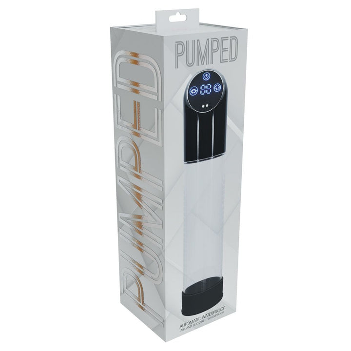 PUMPED Automatic Waterproof Pump - Black - Black/Clear USB Rechargeable Automatic Penis Pump – Sex toys NZ by Naughtyhut. Discreet delivery nationwide.