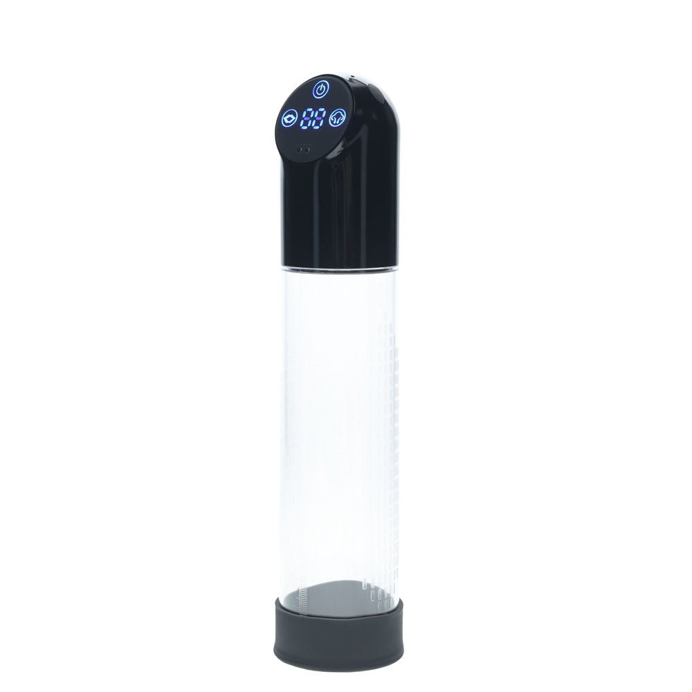 PUMPED Automatic Waterproof Pump - Black - Black/Clear USB Rechargeable Automatic Penis Pump – Sex toys NZ by Naughtyhut. Discreet delivery nationwide.