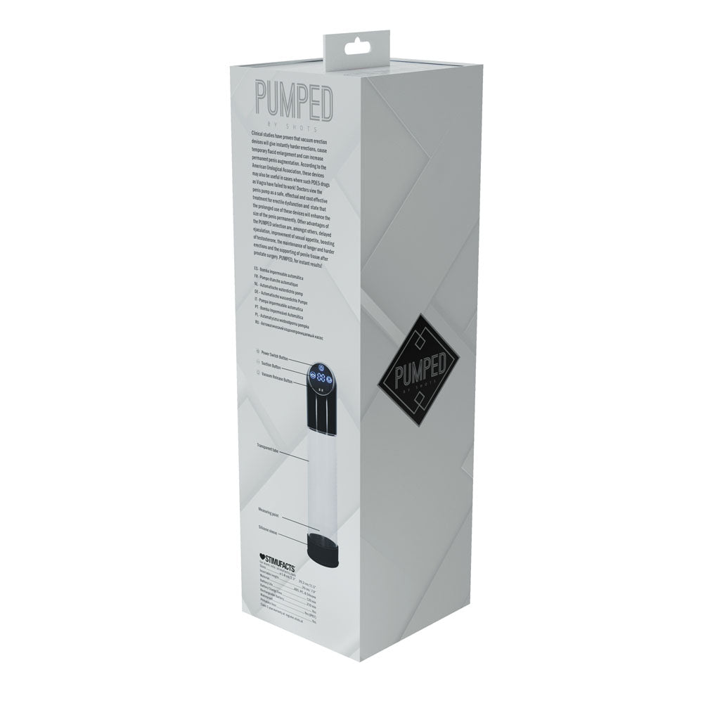 PUMPED Automatic Waterproof Pump - Black - Black/Clear USB Rechargeable Automatic Penis Pump – Sex toys NZ by Naughtyhut. Discreet delivery nationwide.