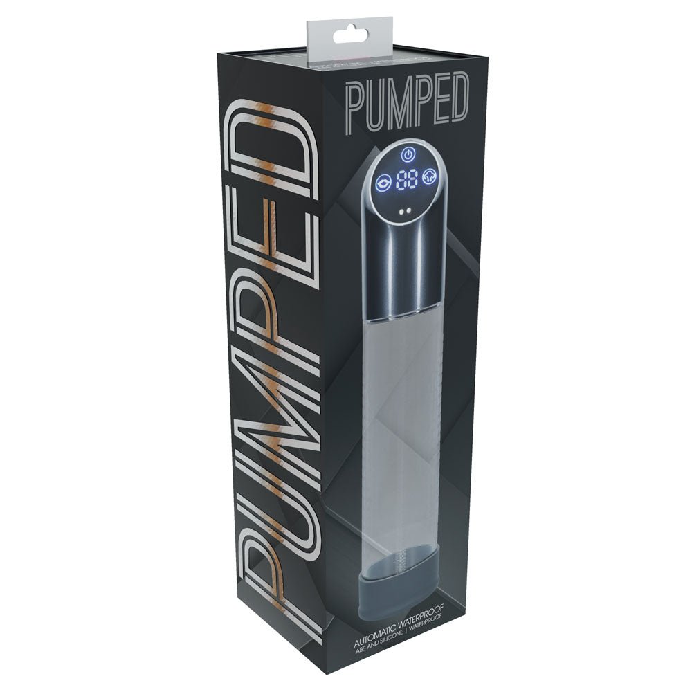 Buy PUMPED Automatic Waterproof Pump - Gun Metal - Gunmetal/Clear USB Rechargeable Automatic Penis Pump – Naughtyhut NZ sex toys online. Discreet delivery & top brands.