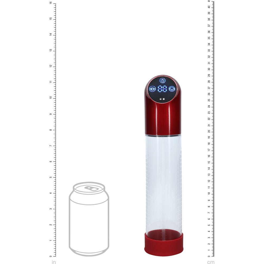 PUMPED Automatic Waterproof Pump - Metal Red - Red/Clear USB Rechargeable Automatic Penis Pump – Sex toys NZ by Naughtyhut. Discreet delivery nationwide.