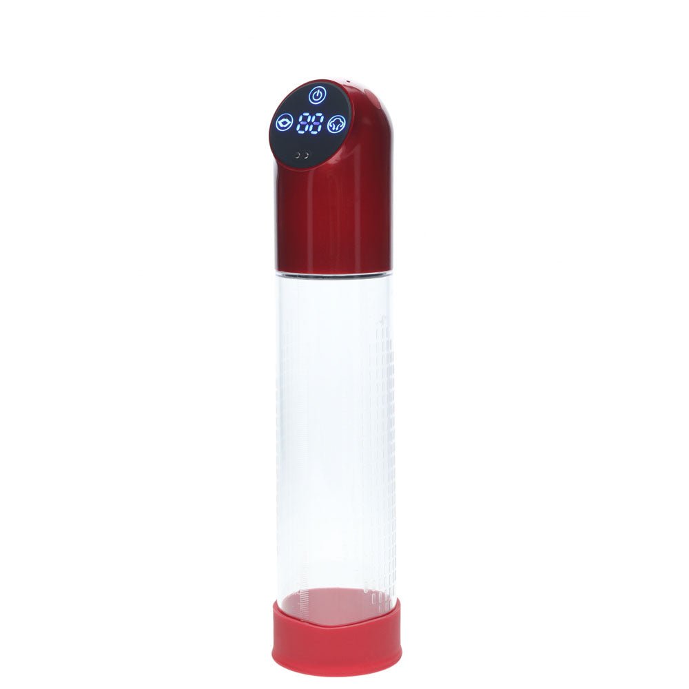 Buy PUMPED Automatic Waterproof Pump - Metal Red - Red/Clear USB Rechargeable Automatic Penis Pump – Naughtyhut NZ sex toys online. Discreet delivery & top brands.
