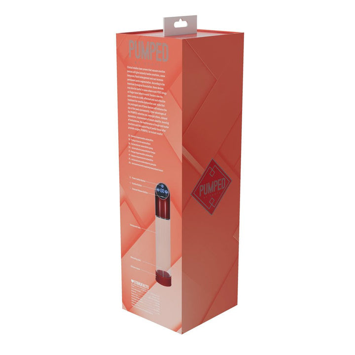 PUMPED Automatic Waterproof Pump - Metal Red - Red/Clear USB Rechargeable Automatic Penis Pump – Sex toys NZ by Naughtyhut. Discreet delivery nationwide.