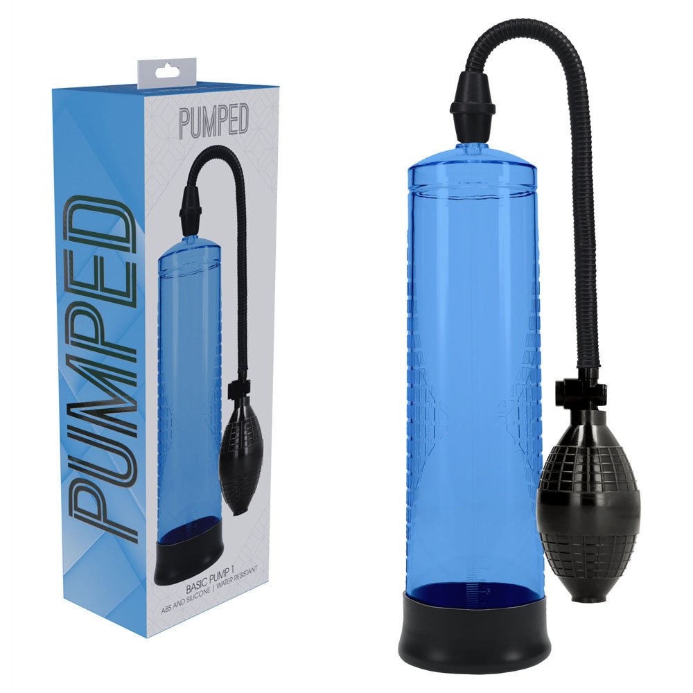 PUMPED Basic Pump 1 - Blue - Blue Penis Pump – Sex toys NZ by Naughtyhut. Discreet delivery nationwide.