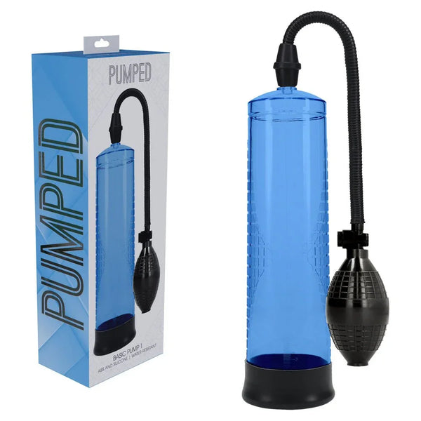 PUMPED Basic Pump 1 - Blue - Blue Penis Pump – Sex toys NZ by Naughtyhut. Discreet delivery nationwide.