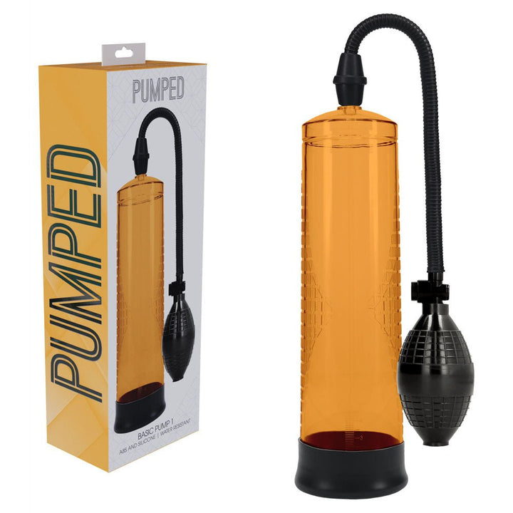PUMPED Basic Pump 1 - Orange - Orange Penis Pump – Sex toys NZ by Naughtyhut. Discreet delivery nationwide.