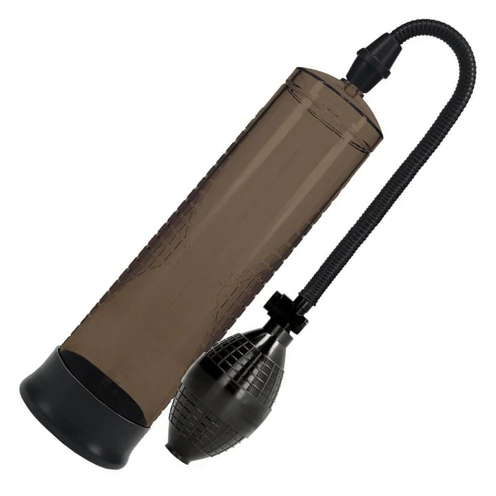 PUMPED Basic Penis Pump 1 in Black – pump cylinder with hose and squeeze bulb on white