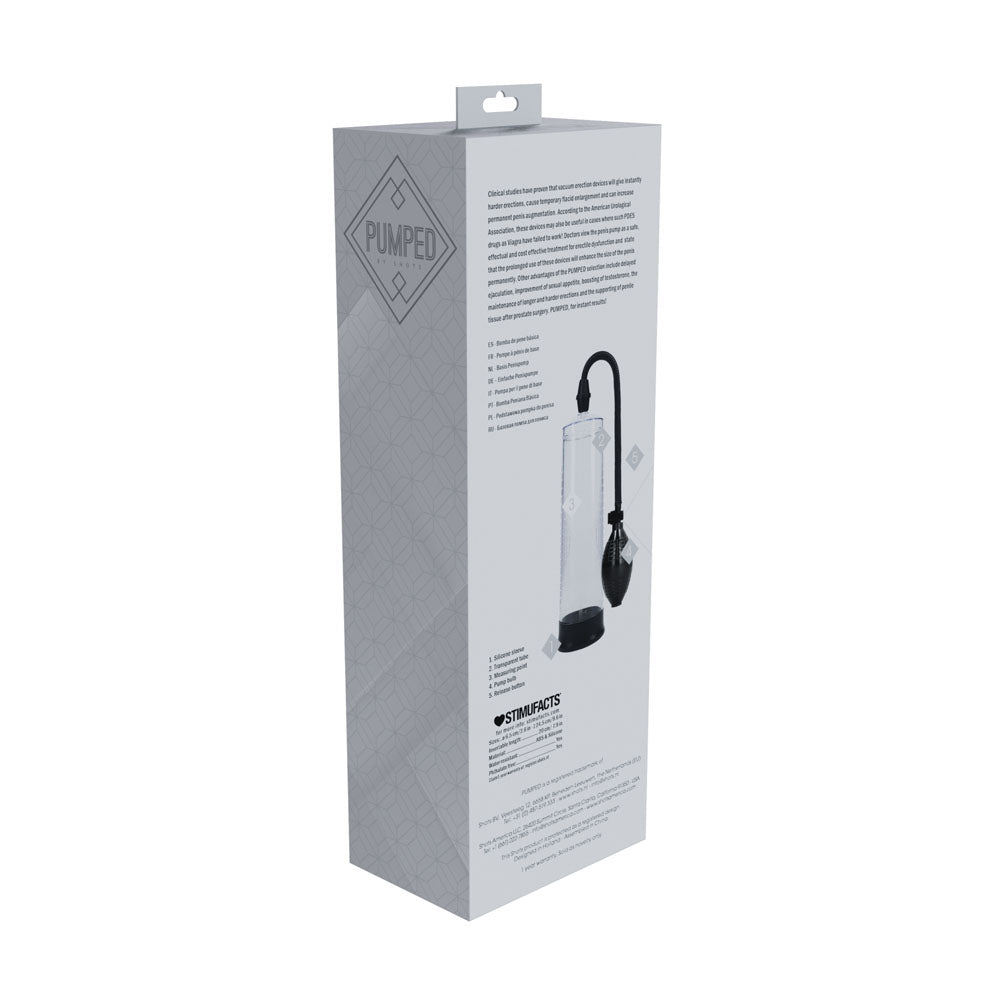 PUMPED Basic Pump 1 - Transparent - Clear Penis Pump – Sex toys NZ by Naughtyhut. Discreet delivery nationwide.