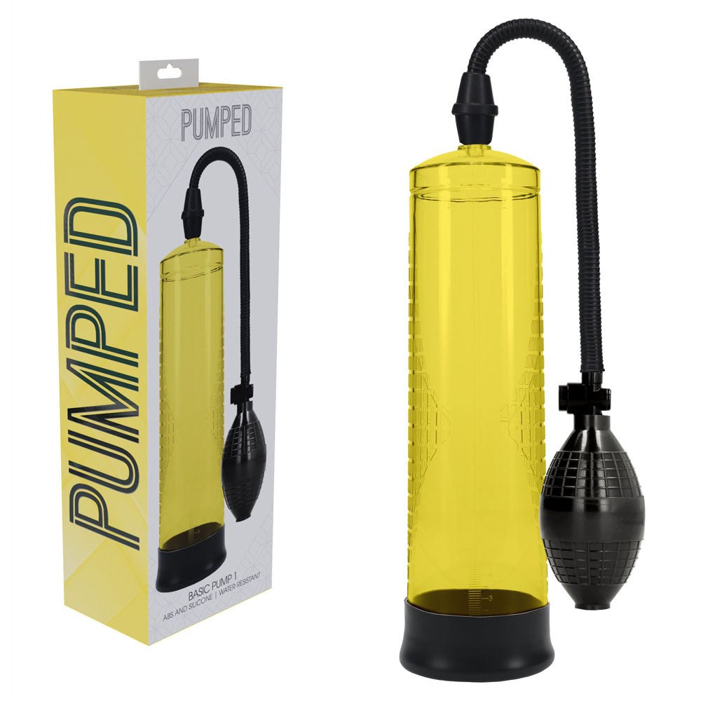 PUMPED Basic Pump 1 - Yellow - Yellow Penis Pump – Sex toys NZ by Naughtyhut. Discreet delivery nationwide.
