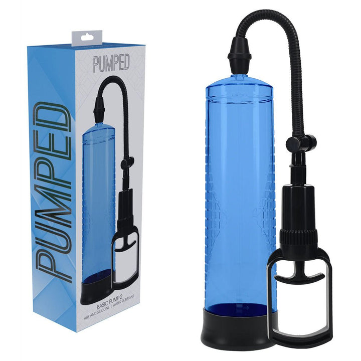 PUMPED Basic Pump 2 - Blue - Blue Penis Pump – Sex toys NZ by Naughtyhut. Discreet delivery nationwide.