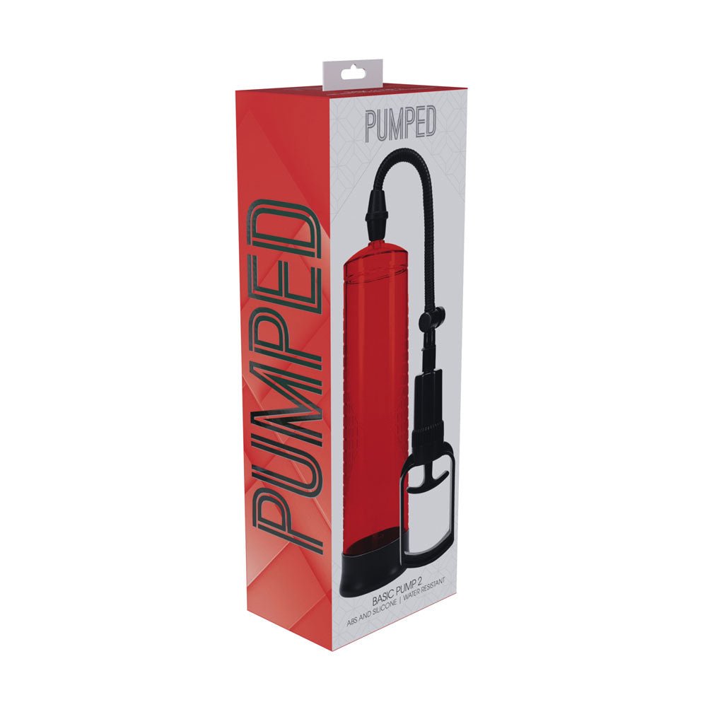 PUMPED Basic Pump 2 - Red - Red Penis Pump – Sex toys NZ by Naughtyhut. Discreet delivery nationwide.