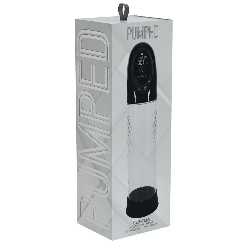 PUMPED CyberPulse Automatic Penis Pump - Black - Black/Clear USB Rechargeable Auto Penis Pump – Sex toys NZ by Naughtyhut. Discreet delivery nationwide.