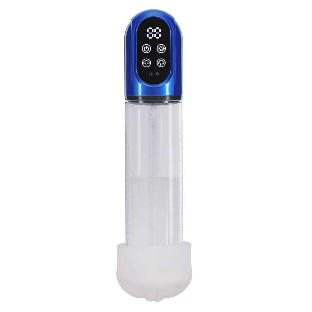 PUMPED Engage Automatic Penis Pump - Blue - Metallic Blue USB Rechargeable Auto Penis Pump – Sex toys NZ by Naughtyhut. Discreet delivery nationwide.