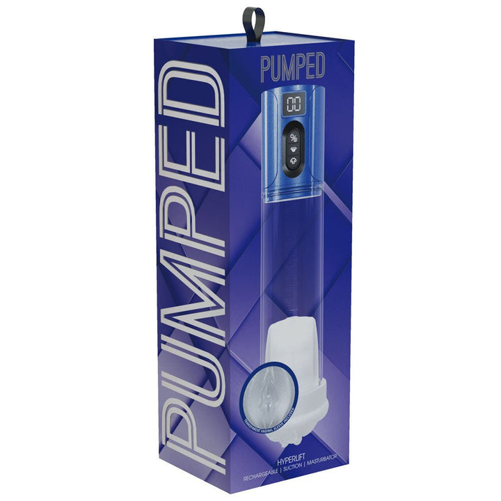 PUMPED HyperLift - Blue - Metallic Blue/Clear USB Rechargeable Auto Pump – Sex toys NZ by Naughtyhut. Discreet delivery nationwide.