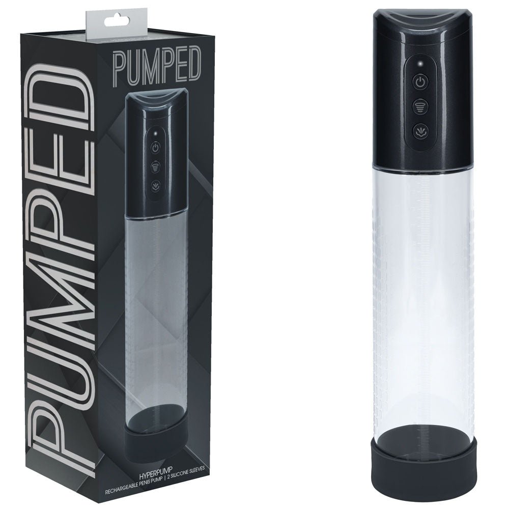 Buy PUMPED Hyperpump Automatic Pump - Gunmetal - Gunmetal Grey USB Rechargeable Auto Penis Pump – Naughtyhut NZ sex toys online. Discreet delivery & top brands.