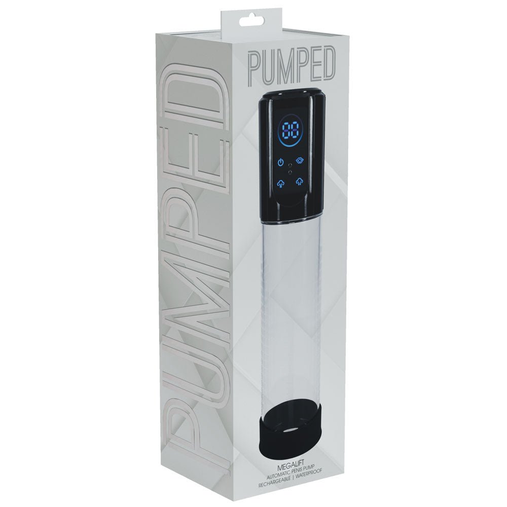 Buy PUMPED MegaLift Automatic Penis Pump - Black - Black/Clear USB Rechargeable Auto Penis Pump – Naughtyhut NZ sex toys online. Discreet delivery & top brands.