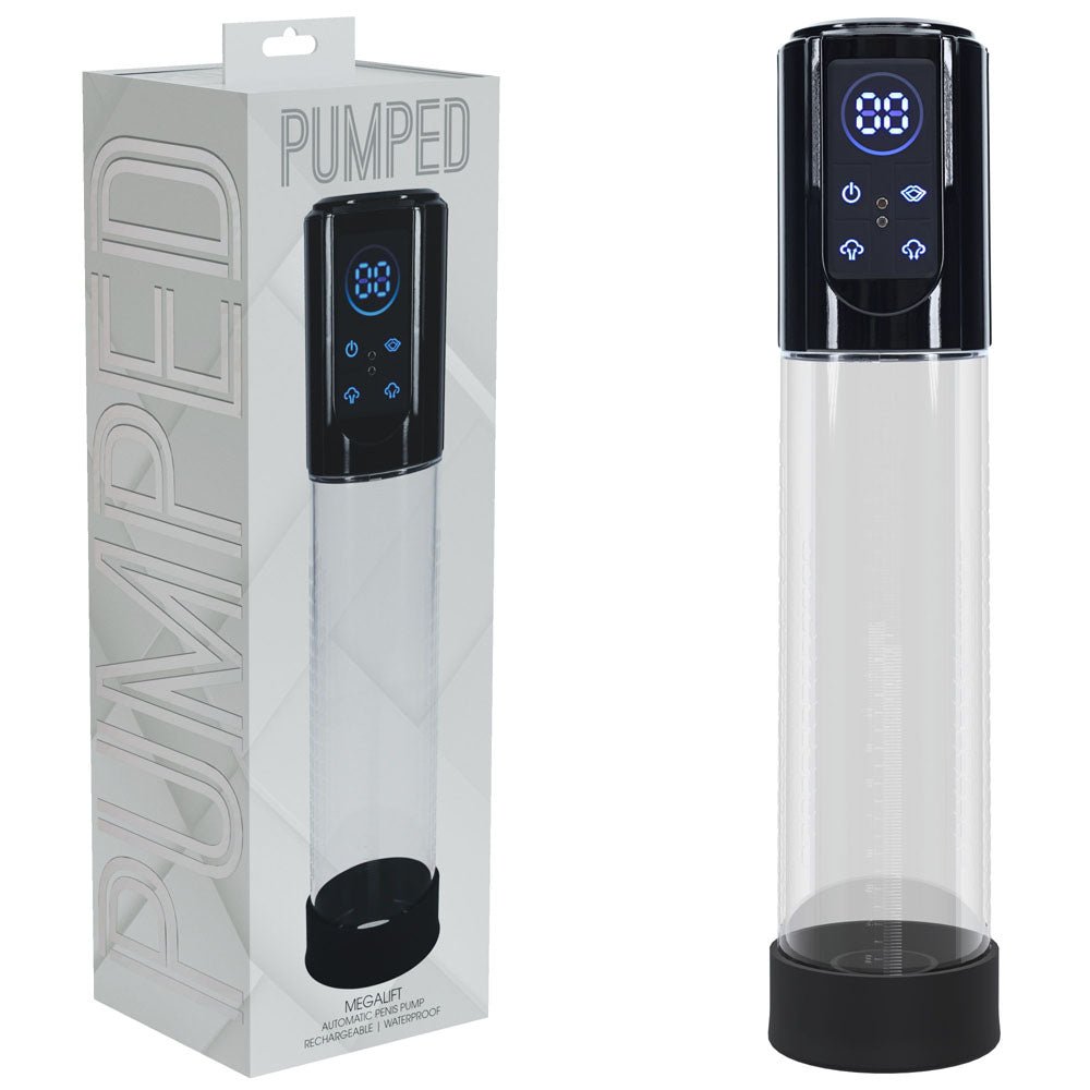 Buy PUMPED MegaLift Automatic Penis Pump - Black - Black/Clear USB Rechargeable Auto Penis Pump – Naughtyhut NZ sex toys online. Discreet delivery & top brands.