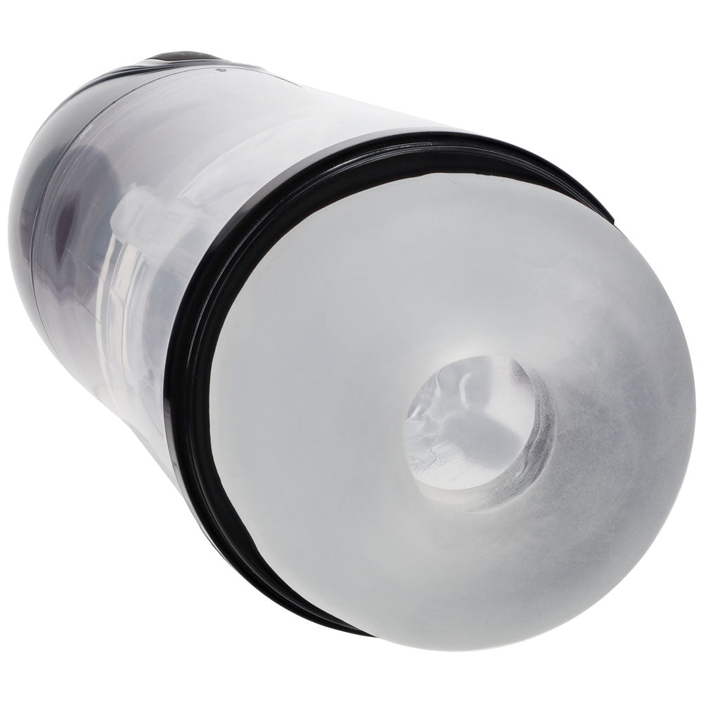Buy PUMPED SonicPull - Gunmetal - Gunmetal Grey/Clear USB Rechargeable Sucking And Vibrating Auto Masturbator – Naughtyhut NZ sex toys online. Discreet delivery & top brands.