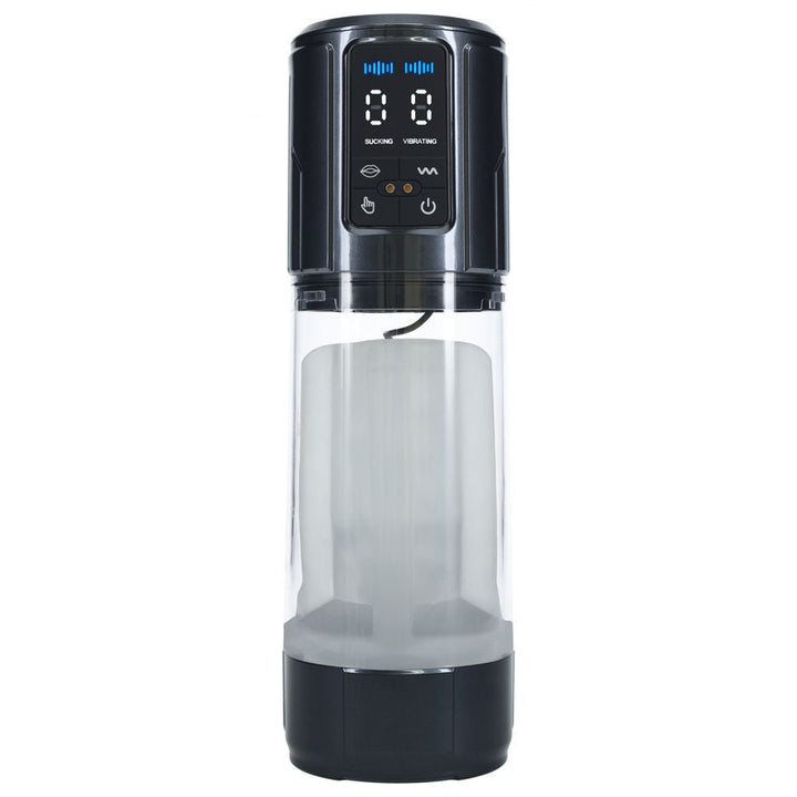 PUMPED UltraLift Automatic Masturbator - Gunmetal Grey/Clear USB Rechargeable Auto Masturbator – Sex toys NZ by Naughtyhut. Discreet delivery nationwide.