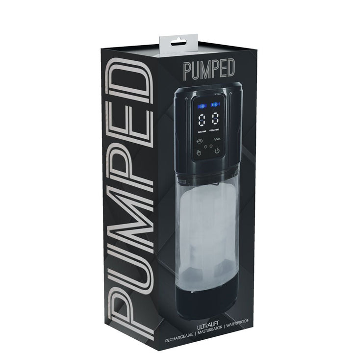 PUMPED UltraLift Automatic Masturbator - Gunmetal Grey/Clear USB Rechargeable Auto Masturbator – Sex toys NZ by Naughtyhut. Discreet delivery nationwide.