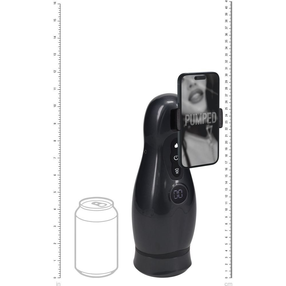 Buy PUMPED Virtuo - Gunmetal - Gunmetal Grey/Clear USB Rechargeable Sucking And Vibrating Auto Masturbator – Naughtyhut NZ sex toys online. Discreet delivery & top brands.