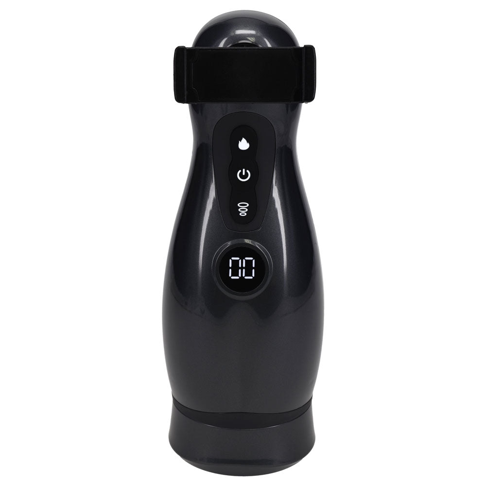 Buy PUMPED Virtuo - Gunmetal - Gunmetal Grey/Clear USB Rechargeable Sucking And Vibrating Auto Masturbator – Naughtyhut NZ sex toys online. Discreet delivery & top brands.