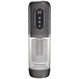 Buy PUMPED Vortex - Gunmetal - Gunmetal Grey/Clear USB Rechargeable Sucking Rotating and Thrusting Auto Masturbator – Naughtyhut NZ sex toys online. Discreet delivery & top brands.