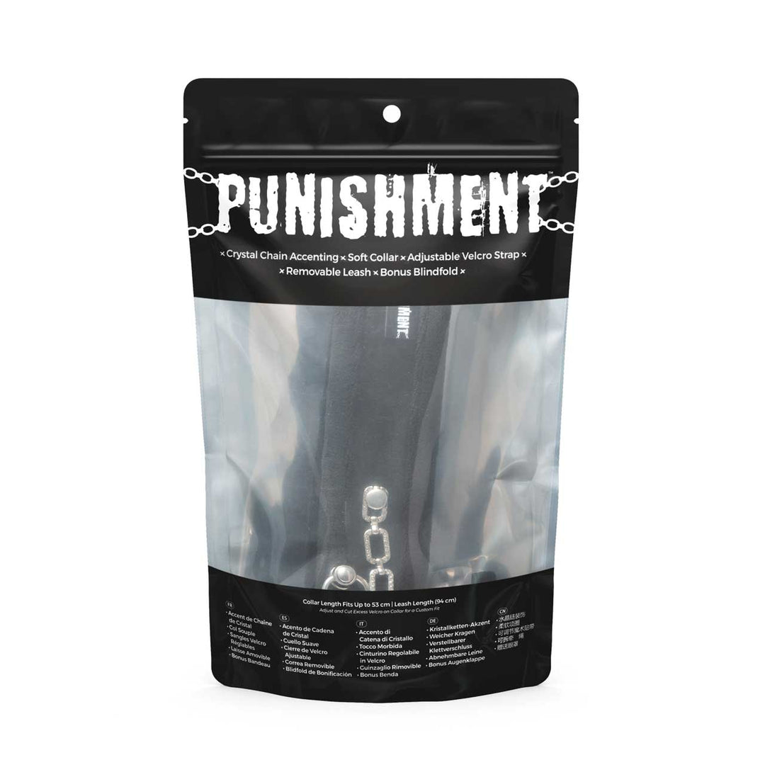 Punishment Crystal Detail Collar and 37 inch Leash – Sex toys NZ by Naughtyhut. Discreet delivery nationwide.