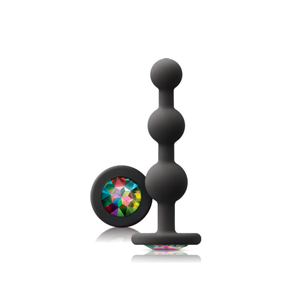 NS Novelties Glams Ripple butt plug with rainbow gem base