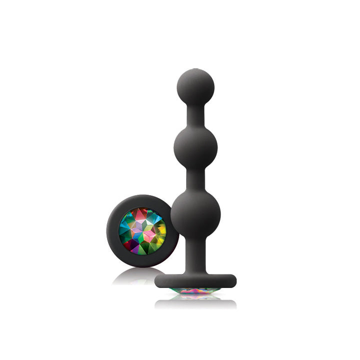 NS Novelties Glams Ripple butt plug with rainbow gem base