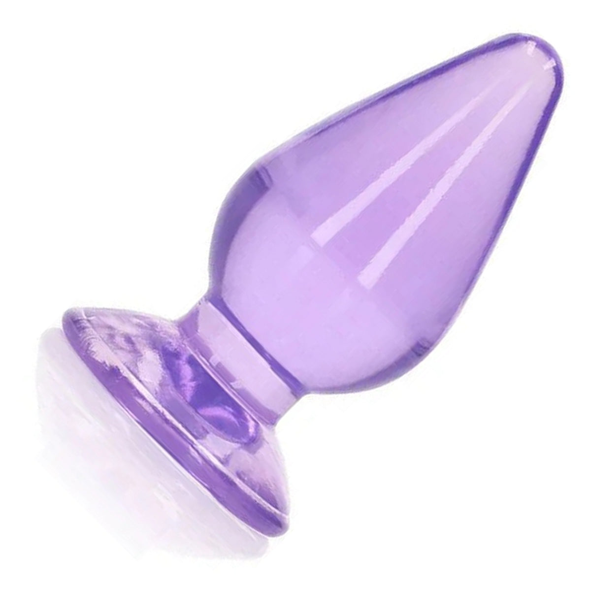REALROCK 9 cm Anal Plug in Purple – tapered plug with flared base on white