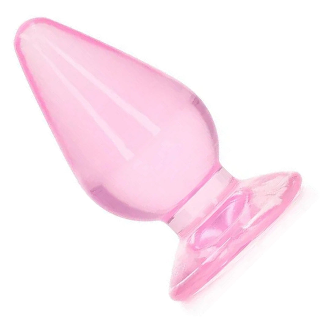 REALROCK 11.5 cm Anal Plug in Pink – tapered plug with flared base on white