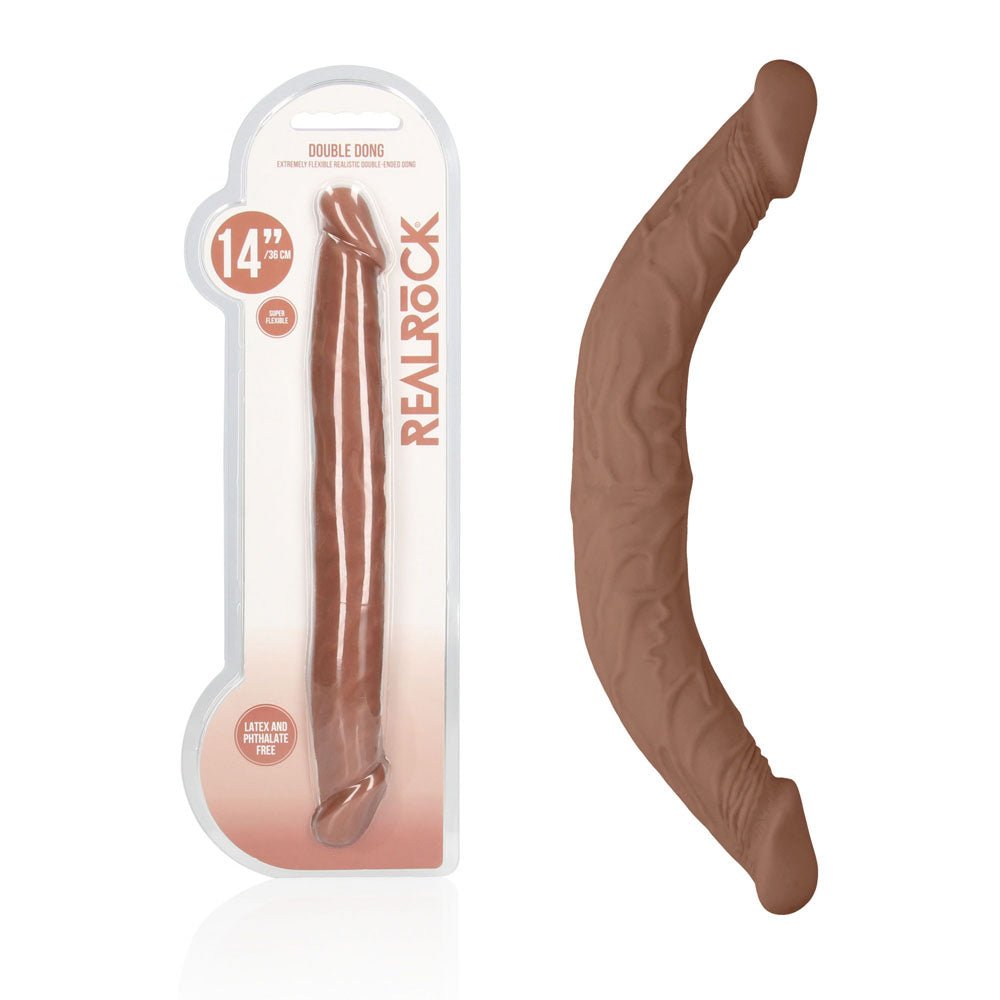 REALROCK 14'' Double Dildo - Tan 36 cm Double Dong – Sex toys NZ by Naughtyhut. Discreet delivery nationwide.