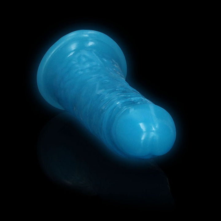 REALROCK 15.5 cm Slim Glow in the Dark Neon - Blue - Glow in Dark Blue 15.5 cm (6'') Dong – Sex toys NZ by Naughtyhut. Discreet delivery nationwide.