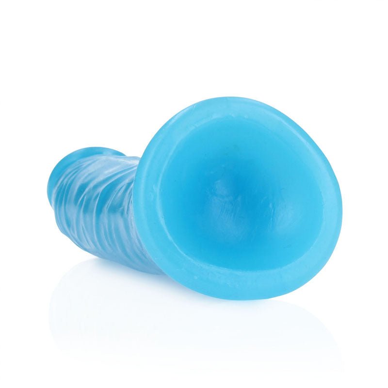 REALROCK 15.5 cm Slim Glow in the Dark Neon - Blue - Glow in Dark Blue 15.5 cm (6'') Dong – Sex toys NZ by Naughtyhut. Discreet delivery nationwide.