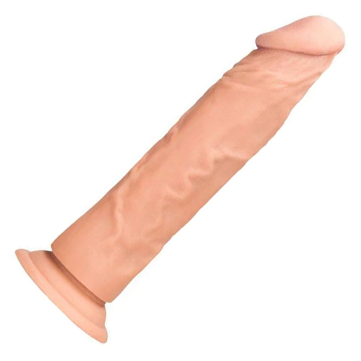 REALROCK 17.8 cm Realistic Dildo in Flesh – full length with suction base on white