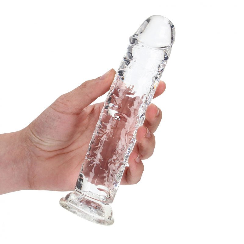 Buy REALROCK 18 cm Straight Dildo - Clear - Clear 18 cm (7'') Dong – Naughtyhut NZ sex toys online. Discreet delivery & top brands.