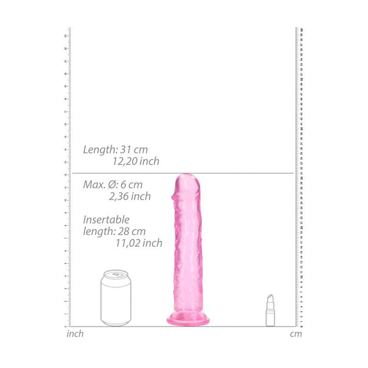 REALROCK 31 cm Straight Dildo - Pink - Pink 31 cm (11'') Dong – Sex toys NZ by Naughtyhut. Discreet delivery nationwide.
