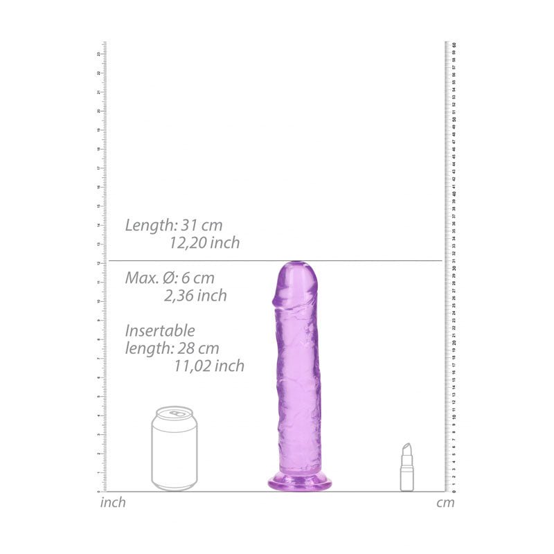 REALROCK 31 cm Straight Dildo - Purple - Purple 31 cm (11'') Dong – Sex toys NZ by Naughtyhut. Discreet delivery nationwide.