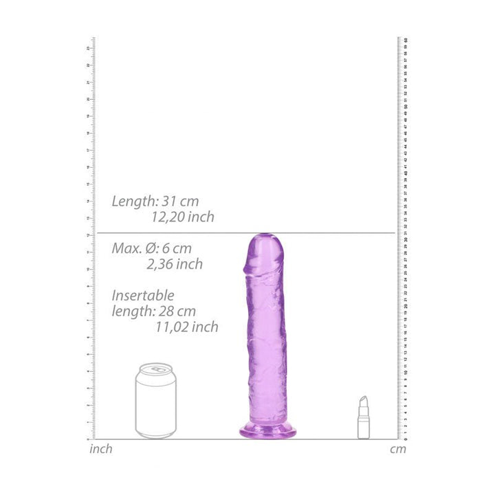 REALROCK 31 cm Straight Dildo - Purple - Purple 31 cm (11'') Dong – Sex toys NZ by Naughtyhut. Discreet delivery nationwide.