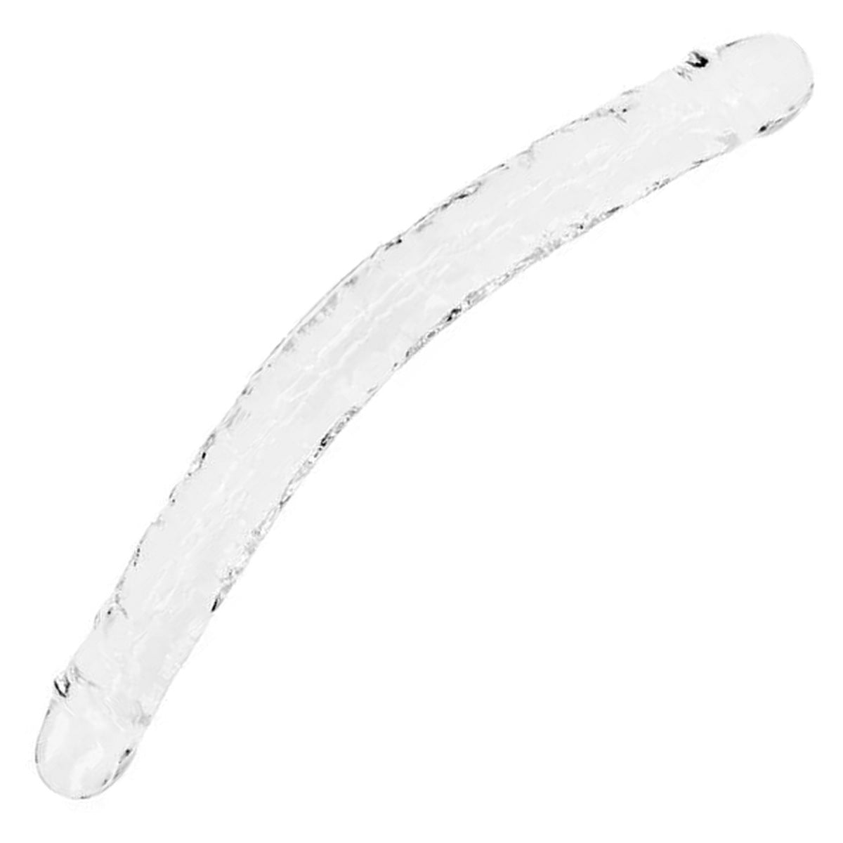 REALROCK 45 cm Double Dildo in Clear – full length double-ended shaft on white