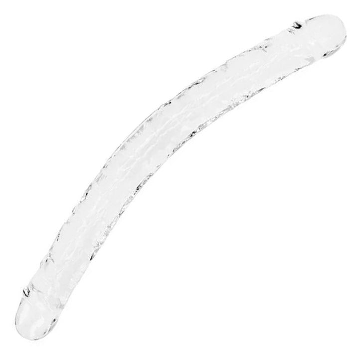 REALROCK 45 cm Double Dildo in Clear – full length double-ended shaft on white