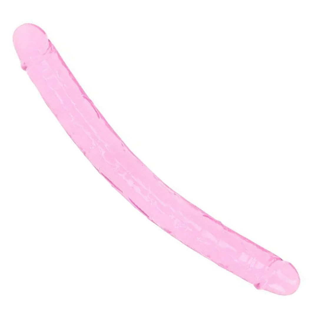 REALROCK 45 cm Double Dildo in Pink – full length double-ended shaft on white
