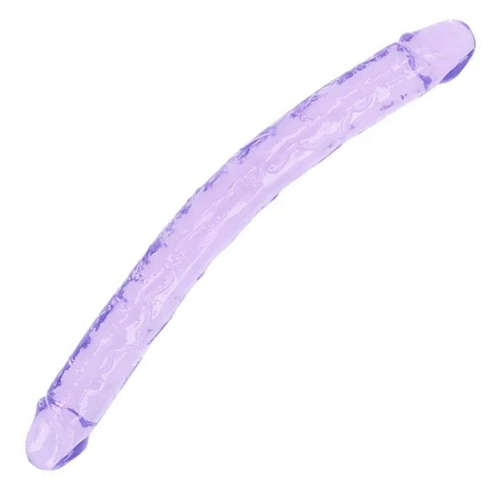 REALROCK 45 cm Double Dildo in Purple – full length double-ended shaft on white