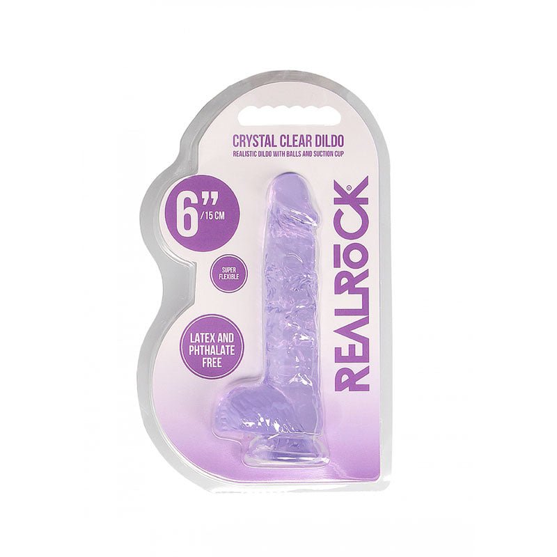 Buy REALROCK 6'' Realistic Dildo With Balls - Purple 15.2 cm Dong – Naughtyhut NZ sex toys online. Discreet delivery & top brands.