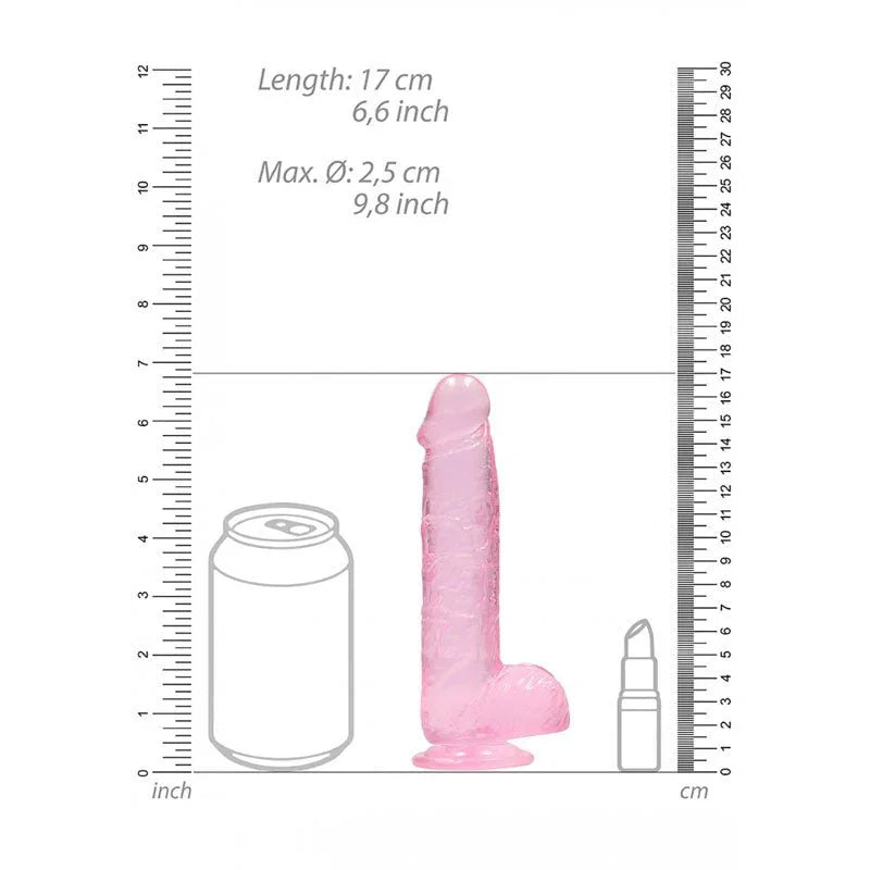 REALROCK 6'' Realistic Dildo With Balls - Pink 15.2 cm Dong – Sex toys NZ by Naughtyhut. Discreet delivery nationwide.