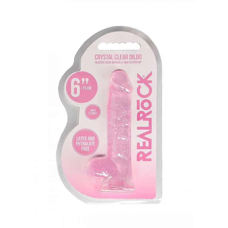 REALROCK 6'' Realistic Dildo With Balls - Pink 15.2 cm Dong – Sex toys NZ by Naughtyhut. Discreet delivery nationwide.