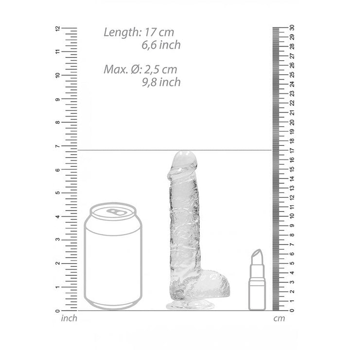 REALROCK 6'' Realistic Dildo With Balls - Clear 15.2 cm Dong – Sex toys NZ by Naughtyhut. Discreet delivery nationwide.